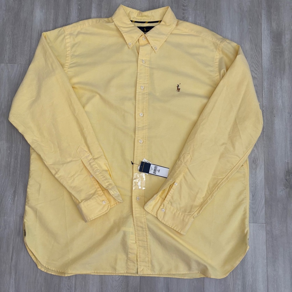 Polo Ralph Lauren Butter Yellow Classic Fit Oxford Shirt XXL Long Sleeve NWT